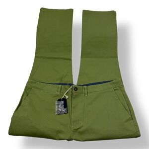 Benny Gold Green Cotton Elastane Flat Front Chino Pants Men's Size 40x30 NWT